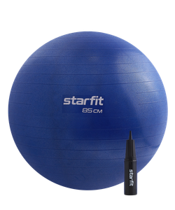 Фитбол GB-109 антивзрыв, 1500 гр, с ручным насосом, темно-синий, 85 см Starfit УТ-00020234