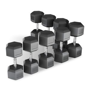 Ряд гантелей гексагональных UNIX Fit обрезиненных от 12,5 до 30 кг DBHEX12_5/30