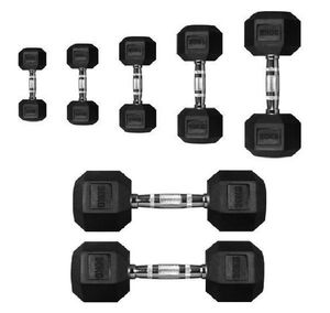Гантель PERFORM BETTER Rubber Encased Hex Dumbbells 17,5 кг, 1 штука, черный PERFORM BETTER PB\4137-17,5\BK-17-00