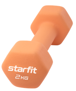 УЦЕНКА Гантель неопреновая DB-201 2 кг, оранжевый пастель Starfit ЦБ-00000654