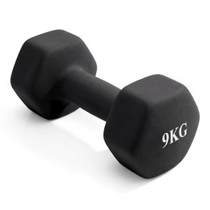 Гантель неразборная гексагональная неопрен 9 кг (черная) VictoryFit VF-DHN090