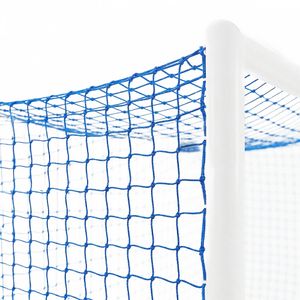 Сетка футб. 1020-02, a:7.5 b:2.5 c:1.3 d:2.0м, нить 2,0 мм полиэтилен, яч. 10*10 см, узловая, синяя Дл. 7,50 м, выс. 2,50 м, глуб. верх. 1,30 м, глуб. нижн. 2,00 м