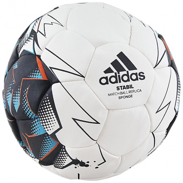 Мяч гандбольный ADIDAS Stabil Sponge CD8591 размер 0 (mini) бело-черн-бир-оранж