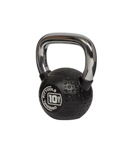 Гиря 10 кг с хромированной ручкой полиуретановая (CPU) Original FitTools FT-KB-CPU-10