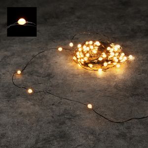 ДЕКОР ГИРЛЯНДА РОСА 100 ЛАМП НА ЧЕРНОМ ПРОВОДЕ ТЕПЛЫЙ СВЕТ 1000СМ Luca Lighting 84902