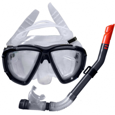 Набор для плавания маска трубка (черный) (ПВХ) R18005 10014587