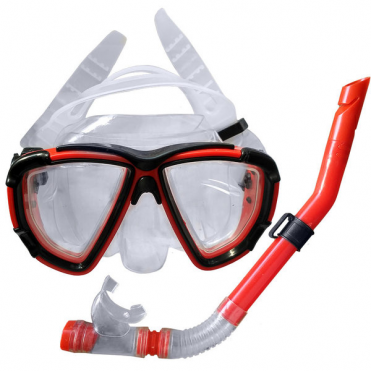 Набор для плавания маска трубка (красный) (ПВХ) R18005 10014586