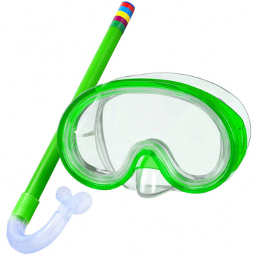 Набор для плавания маска трубка (зеленый) (ПВХ) R18172 10014579