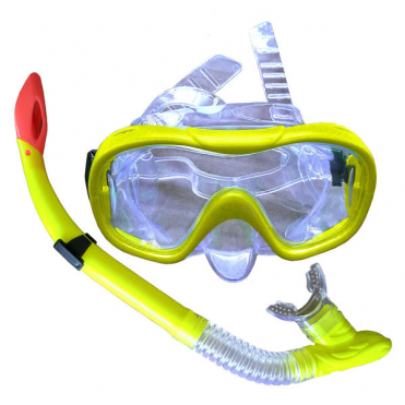 Набор для плавания маска трубка (желтый) (ПВХ) R18181 10014473