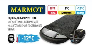 Спальный мешок-одеяло с капюшоном TauMANN Marmot #R (молния справа)