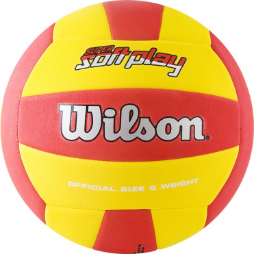 Мяч волейбольный Wilson Super Soft Play WTH3509XB размер 5 TPE красно-желтый