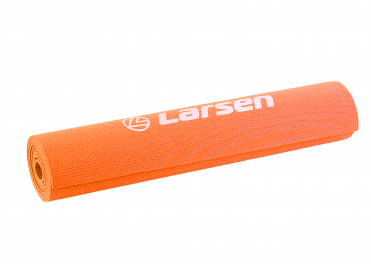 Коврик для фитнеса и йоги  Larsen PVC оранжевый 4 мм 354070