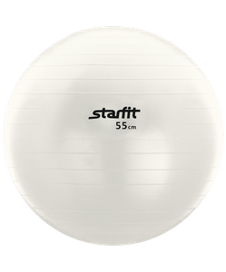 Мяч гимнастический STAR FIT GB-102 с насосом 55 см  белый (антивзрыв) УТ-00008861