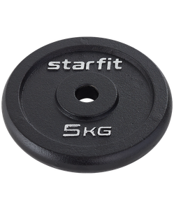 Диск чугунный Core BB-204 d=26 мм, черный, 5 кг Starfit УТ-00018818