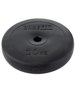 Диск пластиковый BB-203 10 кг, d=26 мм, черный BASEFIT УТ-00019756