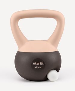 БЕЗ УПАКОВКИ Гиря мягкая STARFIT DB-601, 4 кг, персиковый/серый STARFIT ЦБ-00005730
