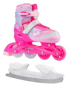 Раздвижные роликовые коньки трансформеры CK-SK-P320-30-TRF Pink (со сменными лезвиями) (M (33-36)) Alpha Caprice CK-SK-P320-30-TRF