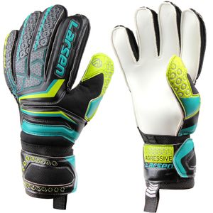 Перчатки вратарские Larsen Agressive черный/голубой/лайм р8