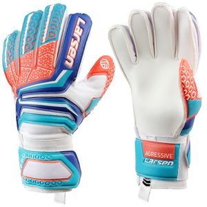 Перчатки вратарские Larsen Agressive белый/голубой/оранжевый р8