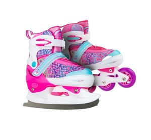 Раздвижные коньки CK-SK1107 Pink LED (со сменными колесами) (M (33-36)) Sport Collection CK-SK1107