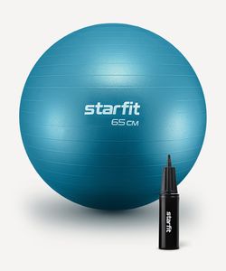 Фитбол GB-109 антивзрыв, 1000 гр, с ручным насосом, синий, 65 см Starfit УТ-00020819