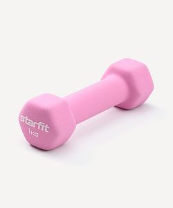 Гантель неопреновая STARFIT DB-201 1 кг, розовый пастельный