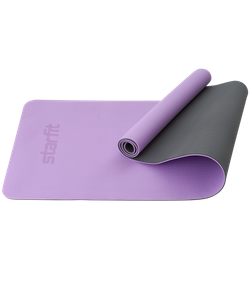 Коврик для йоги и фитнеса FM-201, TPE, 183x61x0,6 см, фиолетовый пастель/серый Starfit ЦБ-00001565