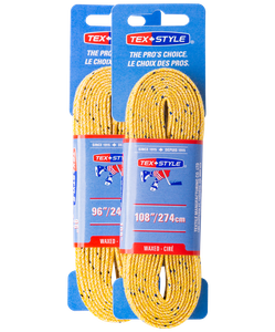 Шнурки для коньков с пропиткой W917, пара, 2,44 м, желтые Tex Style УТ-00007774