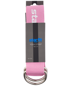 Ремень для йоги YB-100 183 см, хлопок, розовый пастель Starfit УТ-00019276