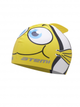 Шапочка для плавания Атеми, силикон (дет.), рыбка+, желт., FC101 ATEMI 00000098098