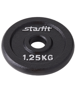 Диск чугунный BB-204 1,25 кг, d=26 мм, черный Starfit УТ-00018816