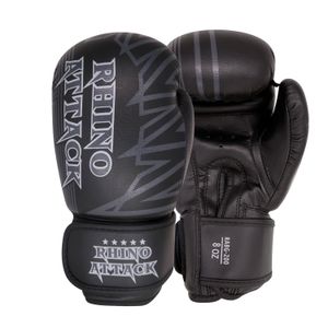 Боксерские перчатки RABG-200 Черные (10 oz) RHINO ATTACK RABG-200