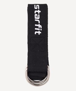 Ремень для йоги YB-100 183 см, хлопок, черный Starfit ЦБ-00001674