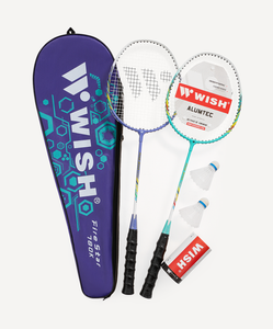 Набор для бадминтона WISH Firestar 780, 2 ракетки, 2 волана, голубой/фиолетовый