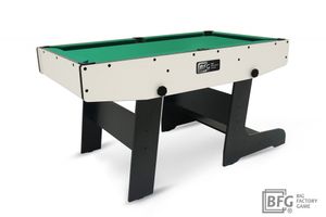 Бильярд BFG Compact Moby 4 (Стандарт) (Пул, серый/черный (ЛДСП), ЛДСП_16, Manchester 45 Yellow green ш1,98м, Х/б сетка) BFG-KMST4#П.серый/черный(ЛДСП).ЛДСП_16.Man45.1.98ygr.Хб