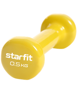 Гантель виниловая Core DB-101, 0,5 кг, желтый Starfit УТ-00018820