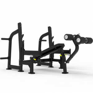 Impulse ITF8204+ITF8202OPT олимпийская скамья с отрицательным наклоном для жима со страховочными упорами