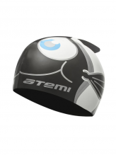 Шапочка для плавания Атеми, силикон (дет.), рыбка+, черн., FC102 ATEMI 00000098100