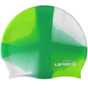Шапочка плавательная Larsen Swim MC49, силикон, зеленый/белый Larsen 369127