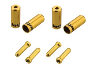CHA099-OJ Наконечники оболочек 10х4,5мм, 6х5мм и тросов 4шт. золотые. Компл. JAGWIRE ZJG50683