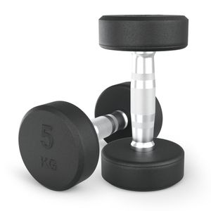 Гантель UNIX Fit PRO круглая обрезиненная 5 кг, 2 шт. UNIX Fit™ DBRND5PBKx2