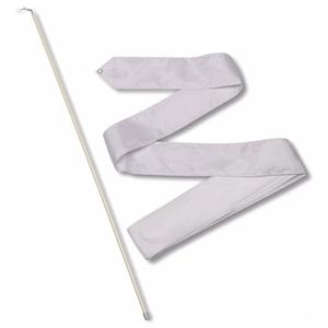 Лента гимнастическая с палочкой 50см, СЕ4-W, дл.4м, пластик, металл, полиэстер, белый MADE IN RUSSIA СЕ4-W