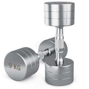 Гантель UNIX Fit PRO круглая хромированная 9 кг, 2 шт. UNIX Fit™ DBRND9PCEx2