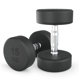 Гантель UNIX Fit PRO круглая обрезиненная 15 кг, 2 шт. UNIX Fit™ DBRND15PBKx2