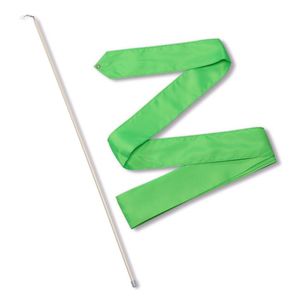 Лента гимнастическая с палочкой 56см, СЕ6-G, дл.6м, пластик, металл, полиэстер,зеленый MADE IN RUSSIA СЕ6-G