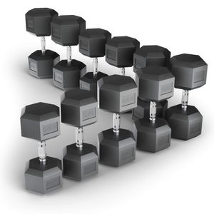 Ряд гантелей гексагональных UNIX Fit обрезиненные от 27,5 до 50 кг UNIX Fit DBHEX27_5/50