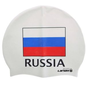 Шапочка плавательная Larsen Russia, силикон, белый Larsen 308509