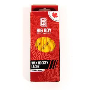 Шнурки для коньков BIG BOY Elite Line с пропиткой, BB-LACES-EL-305YL, полиэстер, 305см,желтый 305см BIG BOY BB-LACES-EL-305YL