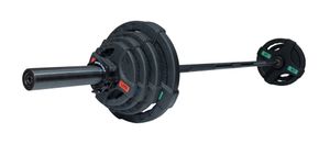Штанга олимпийская 58 кг (диски с двумя хватами, черный гриф) Original FitTools FT-2HGSET-58-BLACK