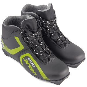 Ботинки лыжные Larsen Sport NNN черный/ лого лайм неон Larsen 367477